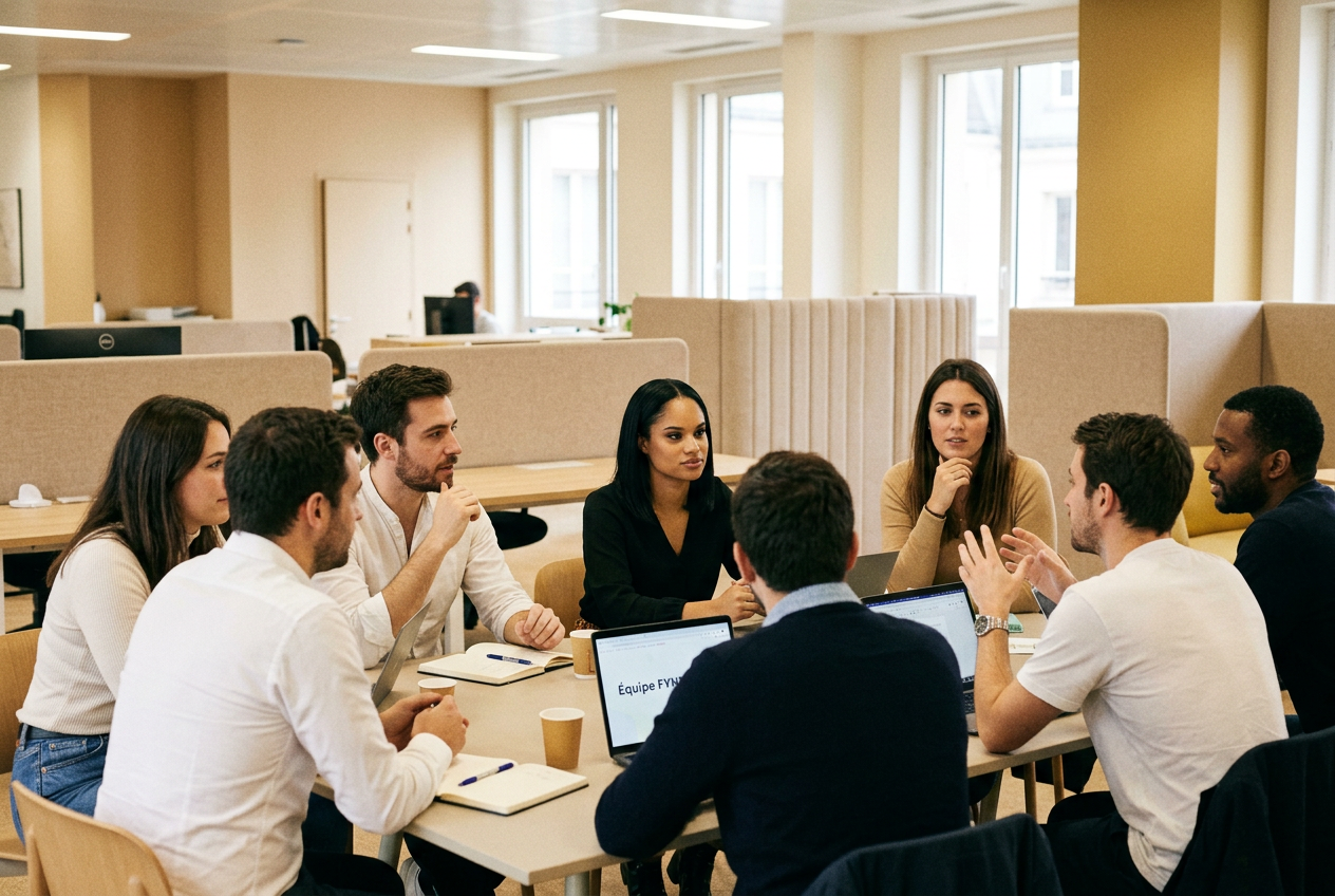 L'équipe Fynteo en réunion de travail autour de vos comptes